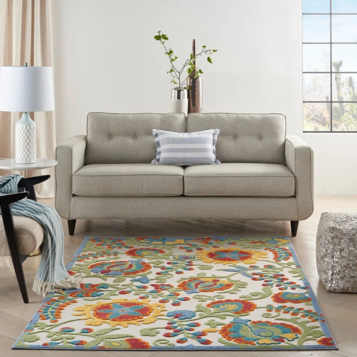 Nourison Aloha Area Rug ALH17-Ivory/Multi