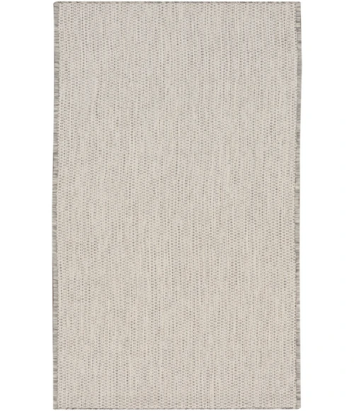 Nourison Courtyard Ivory/Silver COU01 2 ft. 2 in. X 10 ft. Rectangle Rug