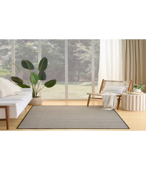 Nourison Courtyard Black White COU01 5 ft. X 7 ft. Rectangle Rug