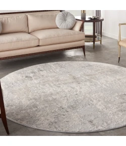 Nourison Home Rustic Textures RUS07 Grey Beige 7 ft. 10 in. Round Area Rug