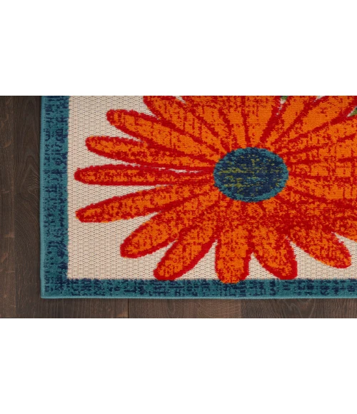 Nourison Aloha Ivory Multicolor ALH33 9 ft. X 12 ft. Rectangle Rug