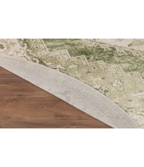 Nourison Astra Machine Washable Ivory Green ASW11 7 ft. 10 in. Round Rug