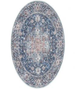 Nourison Home New Concept Washables SR101 Ivory Navy 4 ft. Round Area Rug