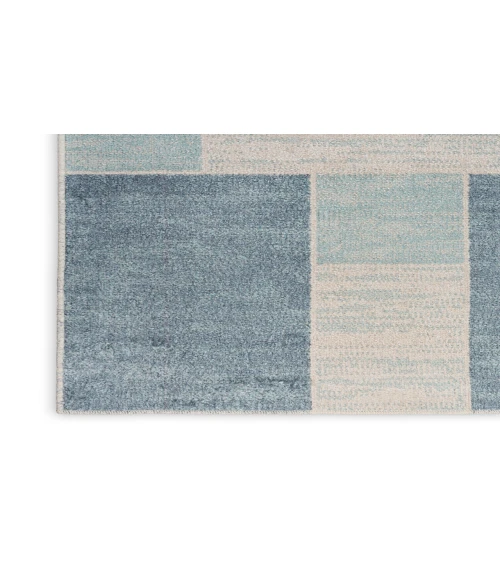 Nourison Astra Machine Washable Blue Ivory ASW09 9 ft. X 12 ft. Rectangle Rug