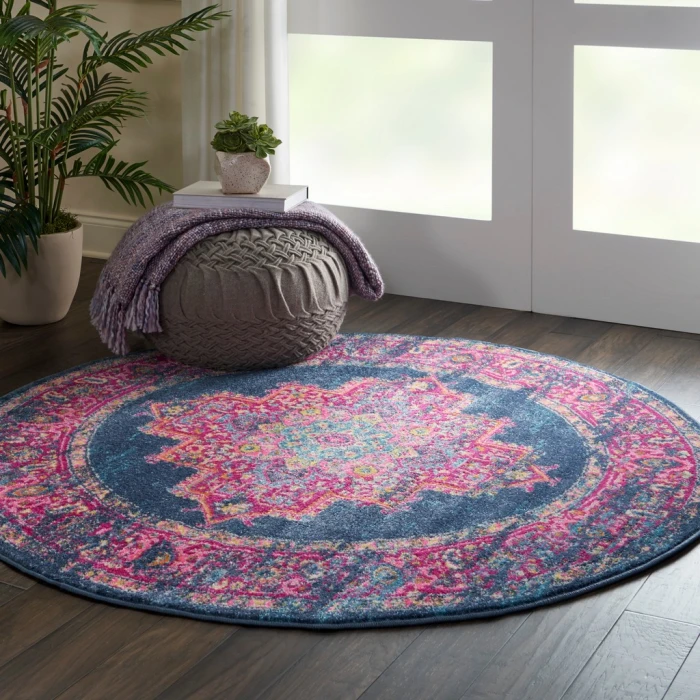 Nourison Passion Round Area Rug PSN03-Blue