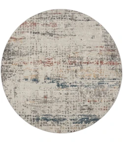 Nourison Home Rustic Textures RUS14 Light Grey Multi 5 ft. 3 in. Round Area Rug