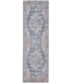 Nourison Home New Concept Washables SR101 Light Blue Multicolor 2 ft. 2 in. X 8 ft. Area Rug