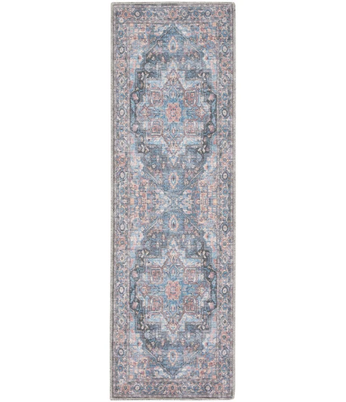 Nicole Curtis Machine Washable Series 1 Area Rug SR101 Light Blue Multi
