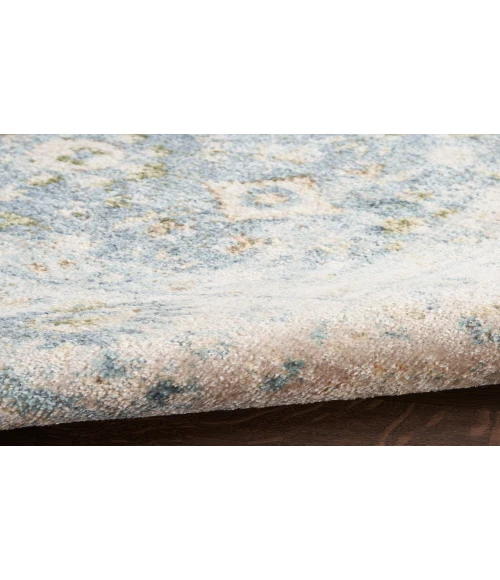 Nourison Astra Machine Washable Teal Beige ASW16 6 ft. 7 in. X 9 ft. Rectangle Rug