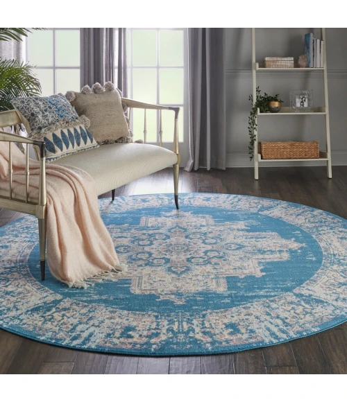 Nourison Grafix Round Area Rug GRF14-Blue