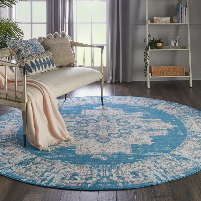 Nourison Grafix Round Area Rug GRF14-Blue