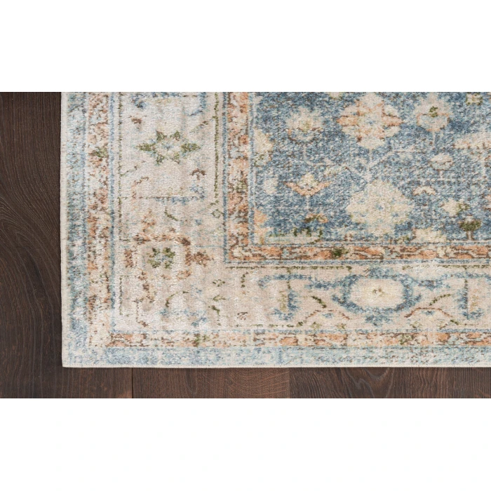 Nourison Astra Machine Washable Silver Blue ASW11 5 ft. 3 in. X 7 ft. Rectangle Rug