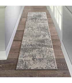 Michael Amini MA90 Uptown UPT03 Ivory/Grey 2 ft. 2 in. X 7 ft. 6 in. Area Rug
