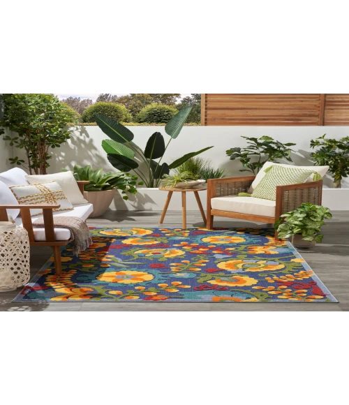 Nourison Aloha Navy Multicolor ALH17 3 ft. 6 in. X 5 ft. 6 in. Rectangle Rug
