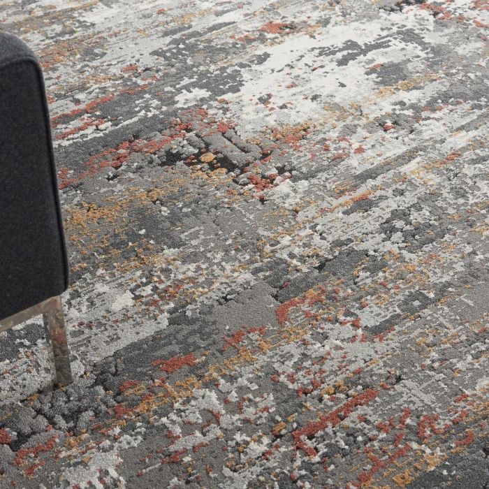 Nourison Tangra Grey/Multi TNR02 8 ft. X 10 ft. Rect. Rug