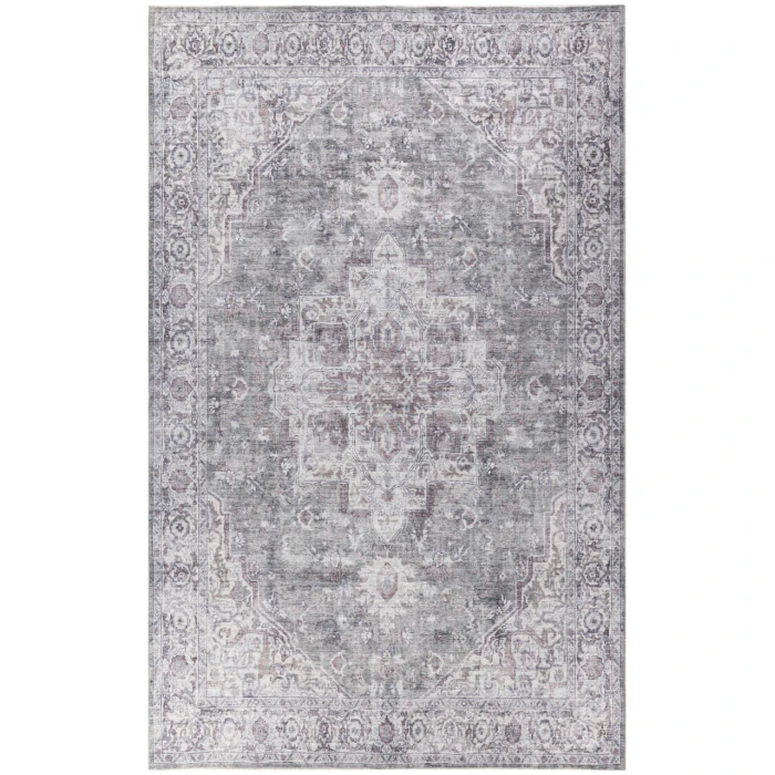 Nicole Curtis Machine Washable Series 1 Ivory Grey SR101 10 ft. X 14 ft. Rectangle Rug