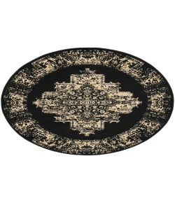 Nourison Home Grafix GRF14 Black 4 ft. Round Area Rug