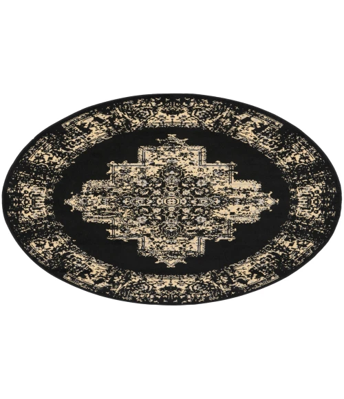 Nourison Grafix Black GRF14 4 ft. Round Rug