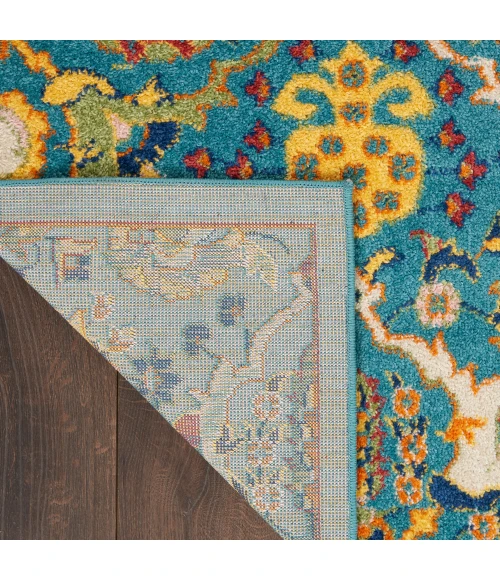 Nourison Allur Area Rug ALR03 Turquoise Ivory