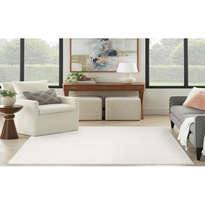 Nourison Washable Essentials Ivory Grey WAE01 4 ft. X 6 ft. Rectangle Rug