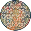Nourison Home Aloha ALH21 Multicolor 7 ft. 10 in. Round Area Rug