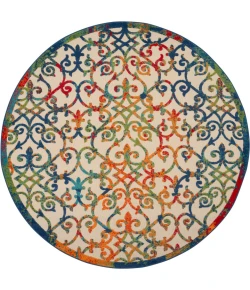 Nourison Home Aloha ALH21 Multicolor 7 ft. 10 in. Round Area Rug