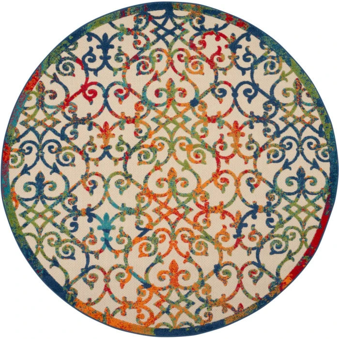 Nourison Aloha Round Area Rug ALH21-Multicolor