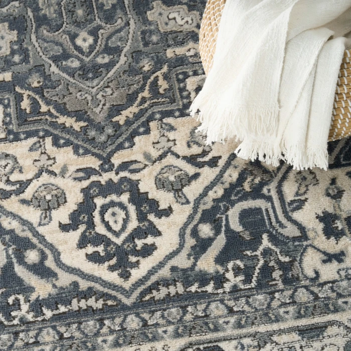 Nourison Quarry Navy Ivory QUA18 4 ft. X 6 ft. Rect. Rug