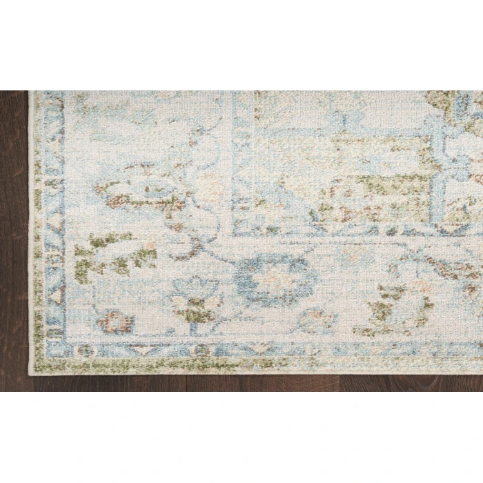 Nourison Astra Machine Washable Blue Green ASW12 5 ft. 3 in. X 7 ft. Rectangle Rug