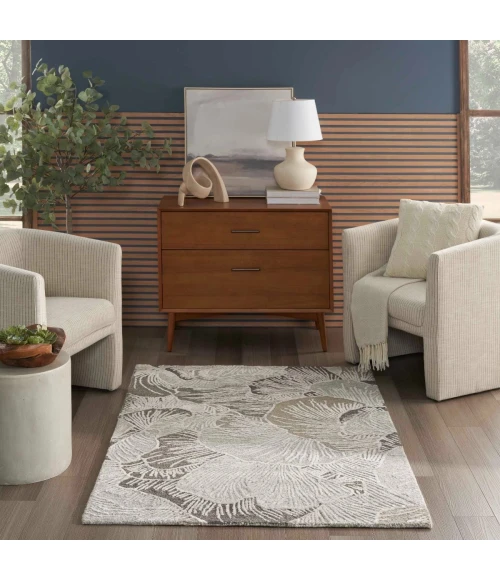 Nourison Avra Grey AVR01 8 ft. Rect. Rug