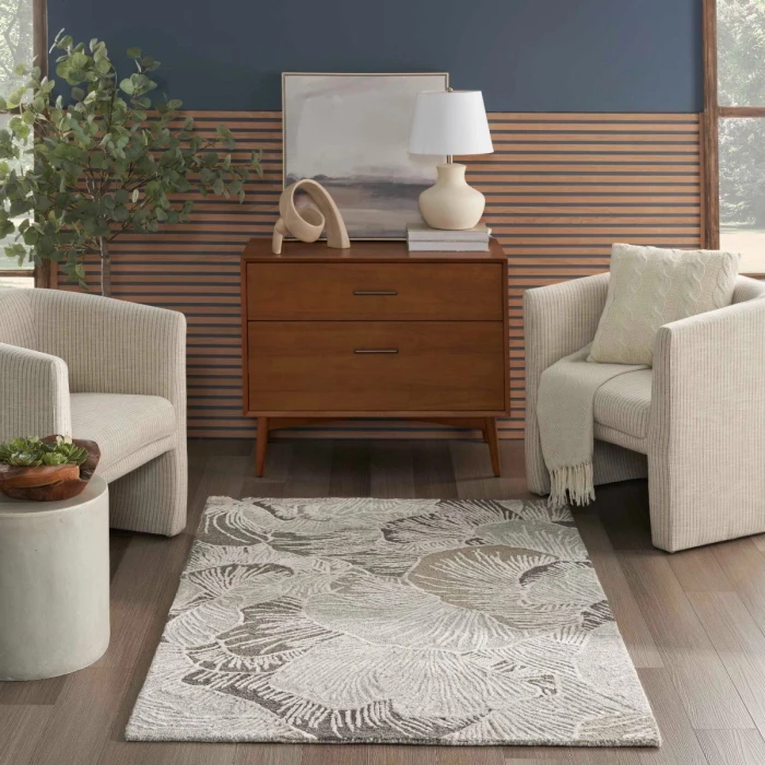 Nourison Avra Grey AVR01 4 ft. X 6 ft. Rect. Rug