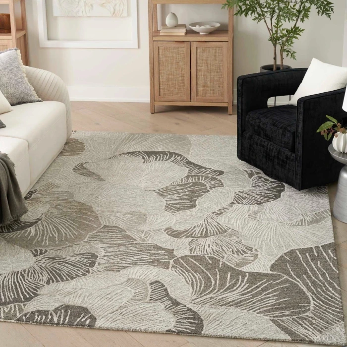 Nourison Avra Grey AVR01 4 ft. X 6 ft. Rect. Rug