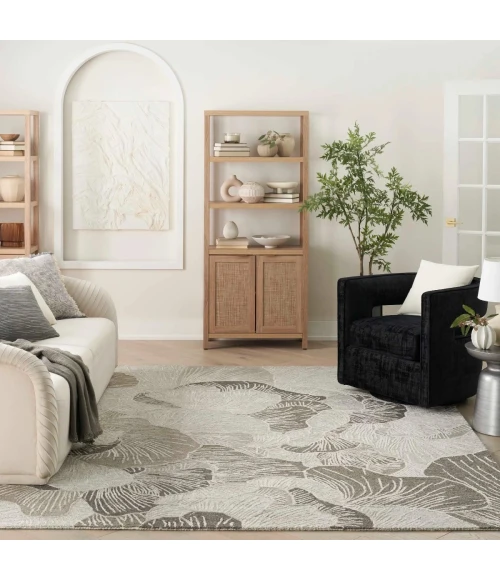 Nourison Avra Grey AVR01 8 ft. Rect. Rug