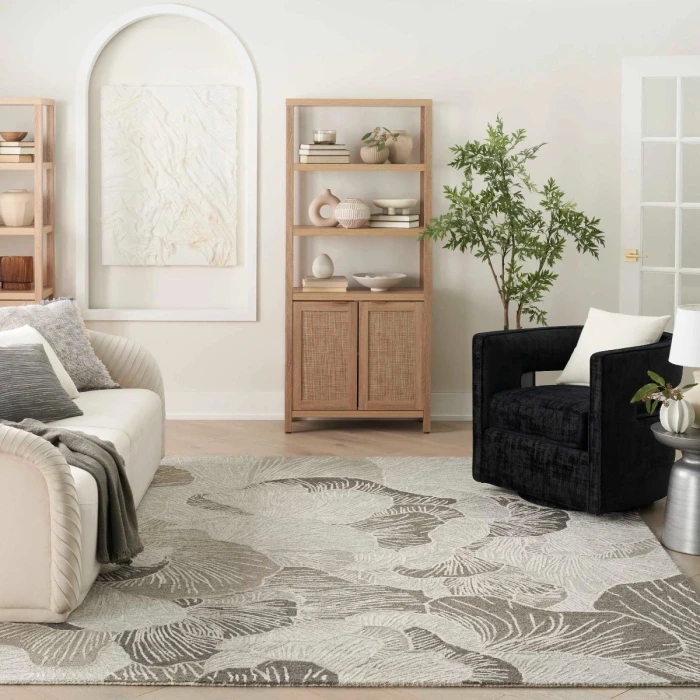 Nourison Avra Grey AVR01 4 ft. X 6 ft. Rect. Rug