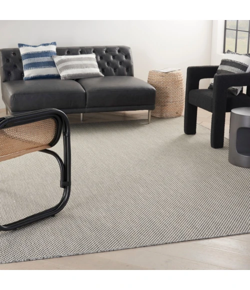 Nourison Courtyard Area Rug COU01-Ivory Charcoal