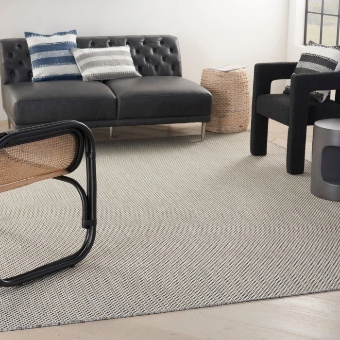 Nourison Courtyard Area Rug COU01-Ivory Charcoal