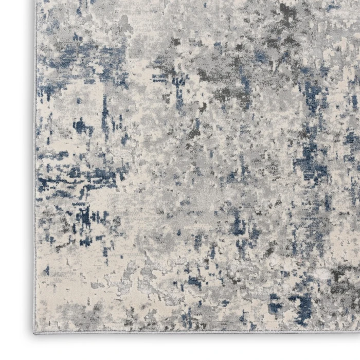 Nourison Rustic Textures Area Rug RUS07-Ivory/Grey-blue