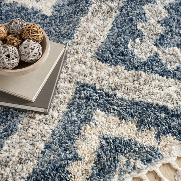 Nourison Oslo Shag Denim Blue OSL02 8 ft. X 11 ft. Rect. Rug