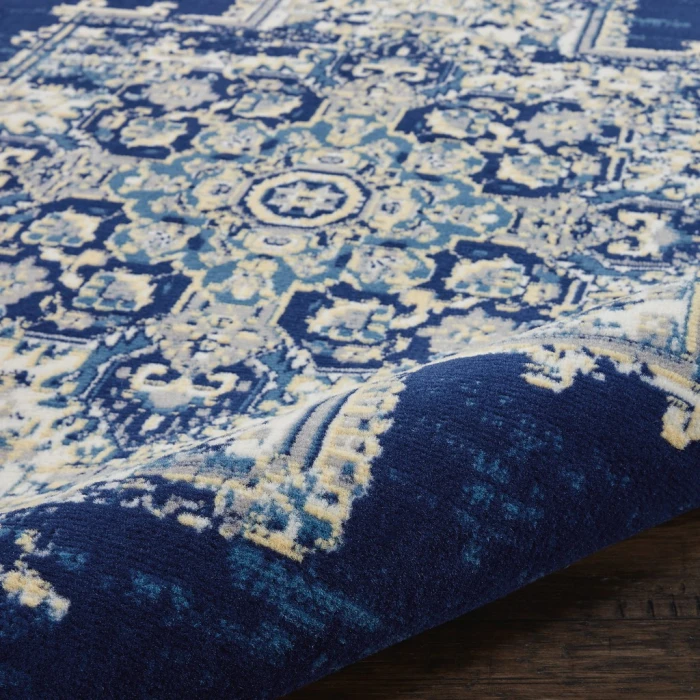 Nourison Grafix Round Area Rug GRF14-Navy Blue