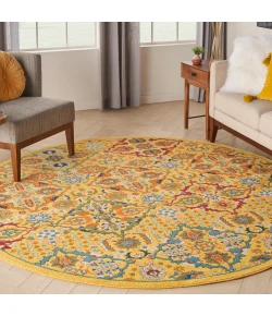 Nourison Home Allur ALR03 Yellow Multicolor 7 ft. 10 in. Round Area Rug
