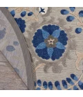 Nourison Aloha Round Area Rug ALH17-Natural/Blue