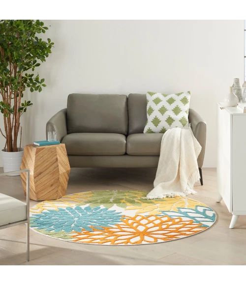 Nourison Aloha Area Rug ALH05 Turquoise Multicolor