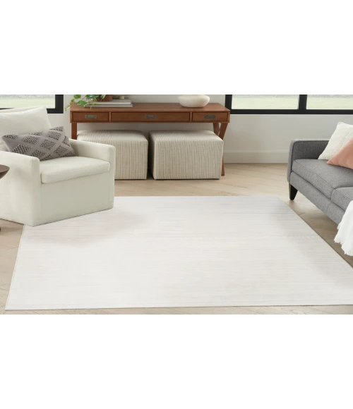 Nourison Washable Essentials Ivory Grey WAE01 5 ft. 3 in. X 7 ft. 3 in. Rectangle Rug