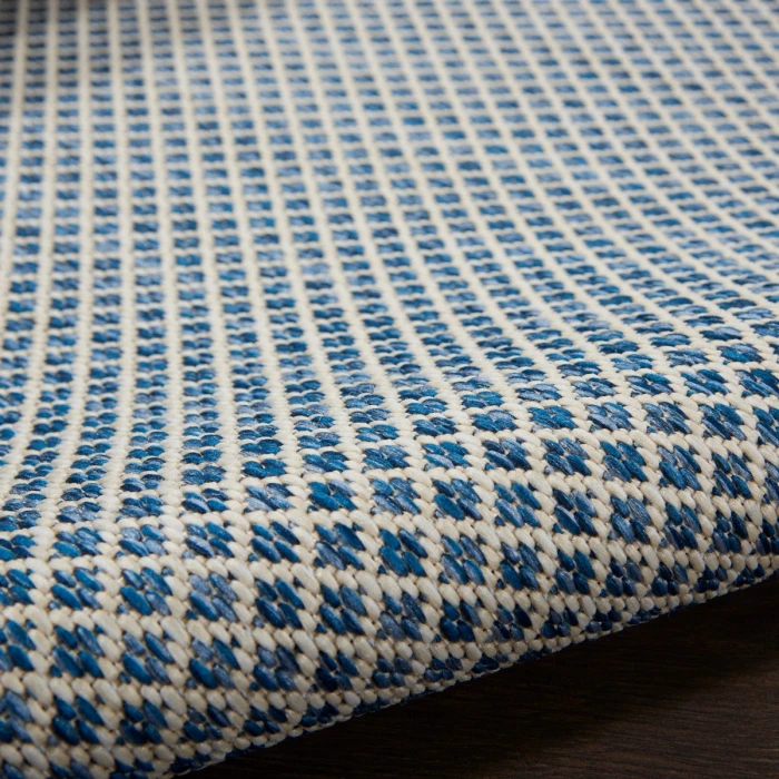 Nourison Courtyard Area Rug COU01 Ivory Blue 3' x 5'