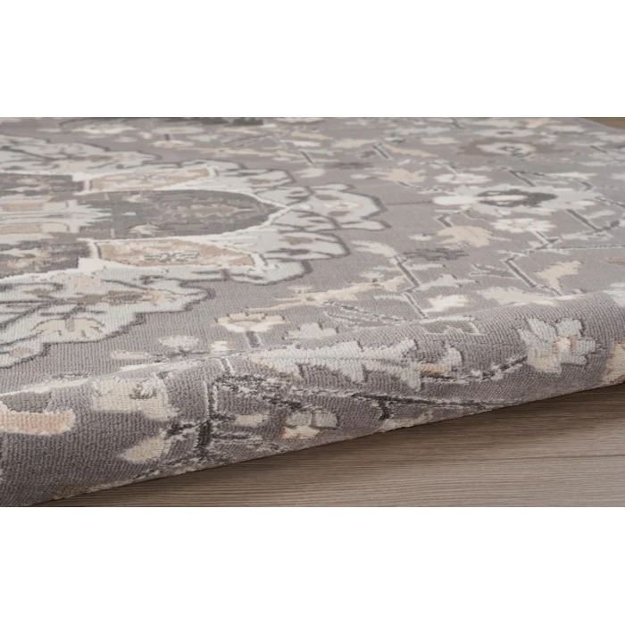 Nourison Elation Grey ETN09 5 ft. 3 in. Round Rug