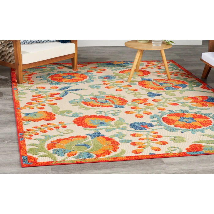 Nourison Aloha Red Multicolor ALH17 3 ft. 6 in. X 5 ft. 6 in. Rectangle Rug