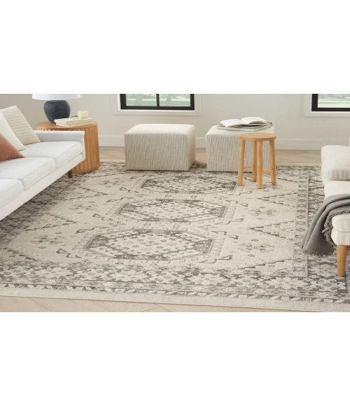 Nourison Serenity Home Ivory Grey SRH01 7 ft. 10 in. X 9 ft. 10 in. Rectangle Rug