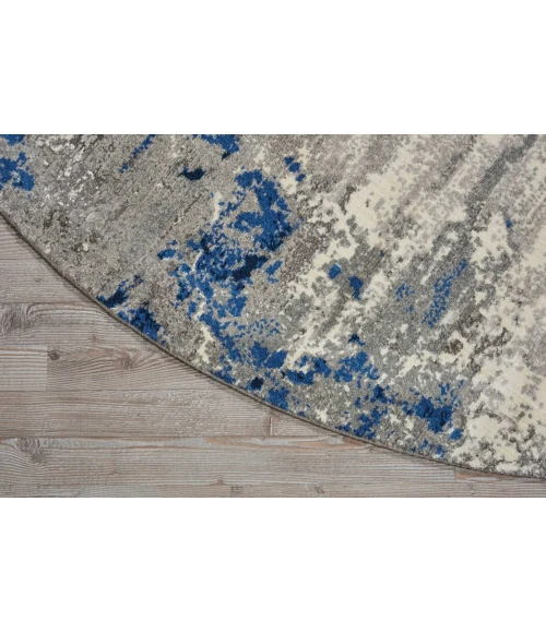 Nourison Twilight Round Area Rug TWI22 Blue/Grey 8' Round
