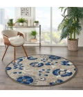 Nourison Aloha Round Area Rug ALH17-Natural/Blue