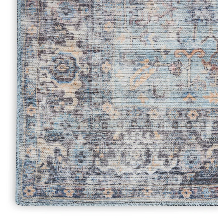 Nicole Curtis Machine Washable Series 1 Area Rug SR104 Blue 8' x 10'